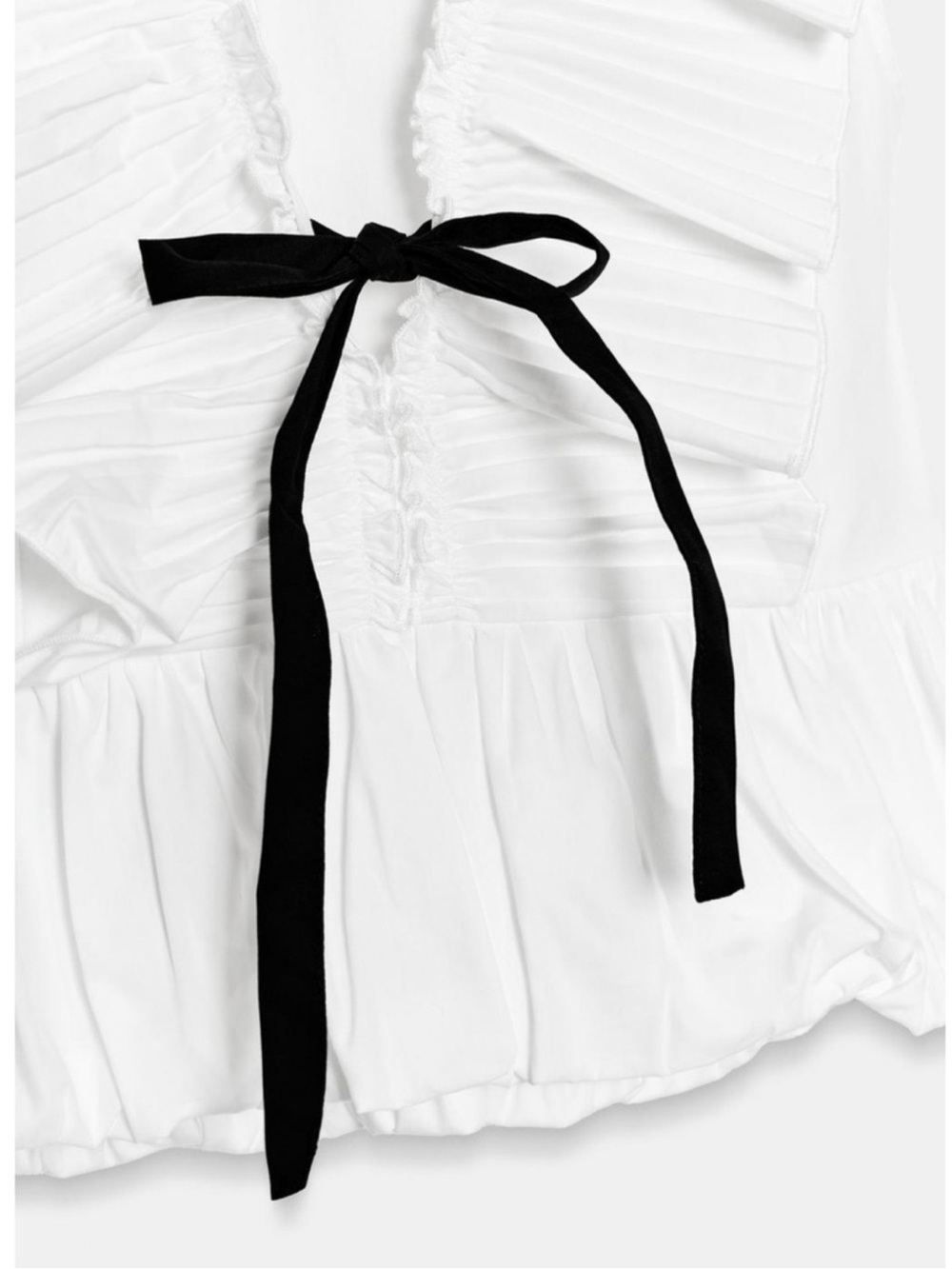 Zara Pleated Ruffle Bow Top - Picture 13 of 16
